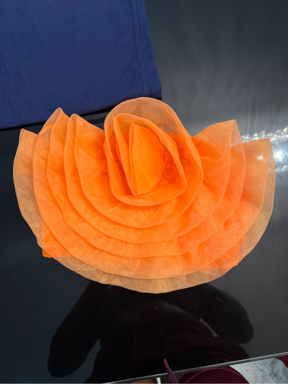 SHEIN Orange Layered Organza Crop Top
